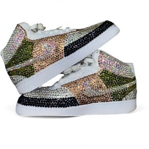 Nike Court Vision Mid Tops All Sizes Multicoloured Luxe Crystals New